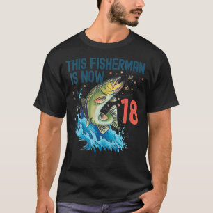 18 Jaar Oud Vissen Verjaardag 18e Baars Vis Mannen T-shirt