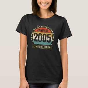 18 jaar oude 18e verjaardag Geweldige sinds 2 janu T-shirt