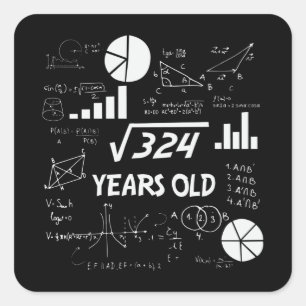 18 jaar oude Bday Geeky Wiskunde 18e verjaardagsca Vierkante Sticker
