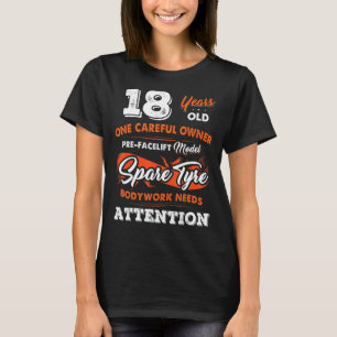 18 jaar oude behoedzame eigenaar 18e verjaardag t-shirt
