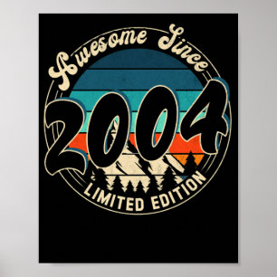 18 jaar oude Vintage 18e verjaardag 2004 Poster