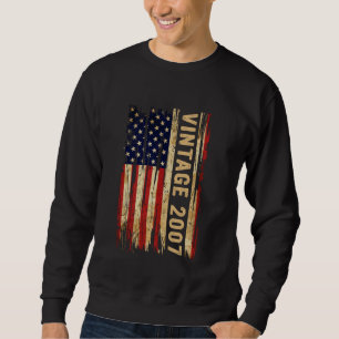18 jaar oude Vintage 2007 Amerikaanse vlag 18e geb Trui