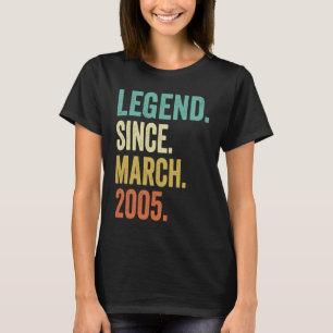 18 jaar oudLegend sinds maart 2005 18e verjaardag T-shirt