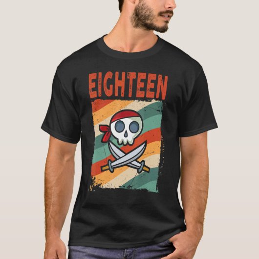 18-jarige 18e verjaardag van de piratenpartij jong t-shirt (Voorkant)