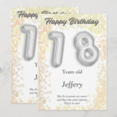 18-jarige Happy Birthday-kaart (Voorkant / Achterkant)