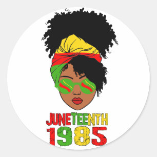 18 juni 1865 Afro Woman Ronde Sticker