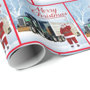 18 Kerstmis met wielrenner Cadeaupapier