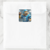 #18 Lion Football Speler Vierkante Sticker (Tas)