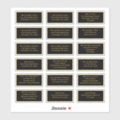 18 Naam individuele ontvanger: Gold Black Sticker (Vel)