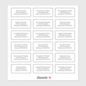 18 Naam ontvanger VerzendAdresetiketten Sticker (Vel)