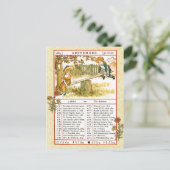 18 september 1884 Almanac. Weegschaal, de balans Briefkaart (Staand voorkant)