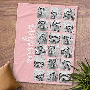 18 Snijkop van het script voor fotocollage Fleece Deken