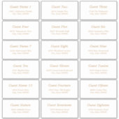 18 Sticker Étiquette de adresse blanc doré beige (Devant)