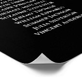 18 Tabel Elegant Black Wedding Seating Chart Poster (Hoek)