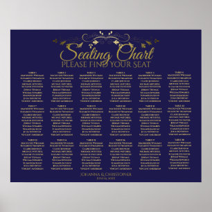 18 Tabel Gold- en marinesleutel (Simple Wedding Se Poster