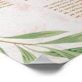 18 Tabellen Zitkaart laat groen botanisch uit Poster (Hoek)