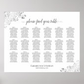 18 Tableau Blanc Mariage Sièges Diagrammes Argent (Devant)