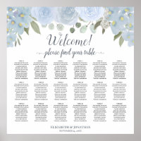 18 Tableau Dusty Blue Roses Mariage Tableau de siè