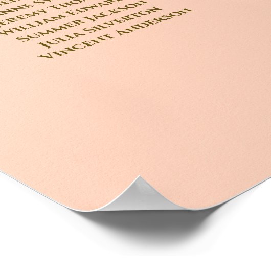 18 Tableau Mariage Plat de Coral Peach & Gold (Coin)