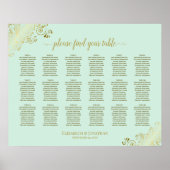 18 Tableau Mariage Plat Mint Vert & Or (Devant)