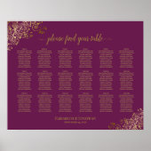 18 Tableau Mariage Sièges Cassis Purple Gold (Devant)