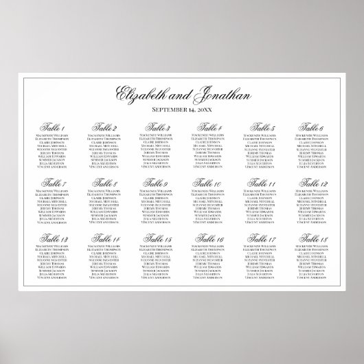 18 Tableau Mariage simple d'élégance (Devant)