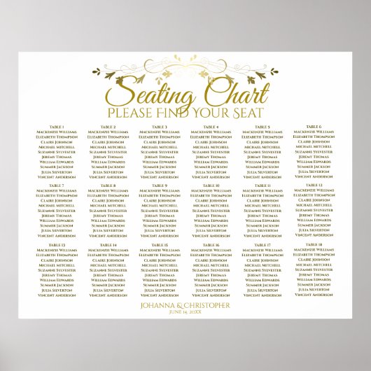 18 Tableau Or & blanc Simple Mariage Tableau de si (Devant)