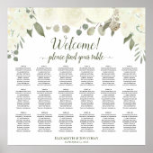 18 Tableau Sièges Mariages de roses blanches ivoir (Devant)