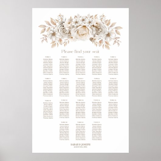 18 Tableau Tableau blanc Mariage floral (Devant)