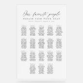 18 Tables Favorite People Acrylic Seating Chart Acryl Bord (Voorkant)