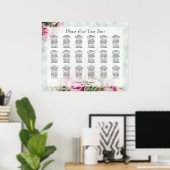 18 Tafel roze rozen weddenschappen Poster (Thuiskantoor)