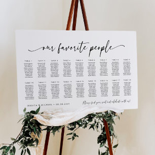 18 Tafels Onze favoriete Mensen Zitschema Plan Poster