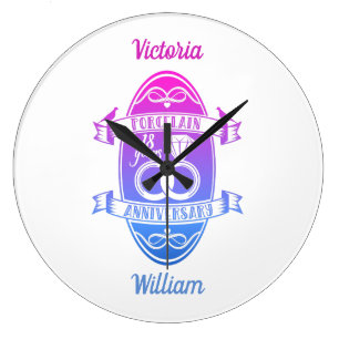 18 traditionele Porseleinen 18e trouwdag Grote Klok