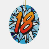 18 Verjaardag Leuk Retro Stripboek Keramisch Ornament (Rechts)