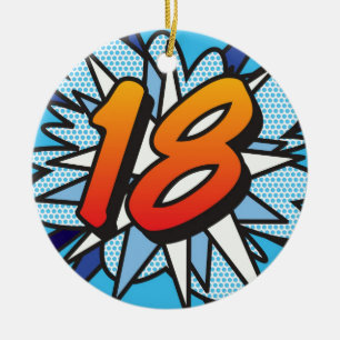 18 Verjaardag Leuk Retro Stripboek Keramisch Ornament