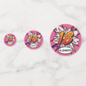 18 Verjaardag Leuke Retro Stripboek Confetti (Voorkanten)