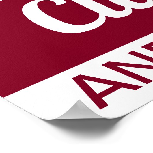 18 x 24-inch Afstuderen rood papier Poster (Hoek)