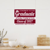 18 x 24-inch Afstuderen rood papier Poster (Keuken)