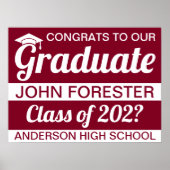 18 x 24-inch Afstuderen rood papier Poster (Voorkant)