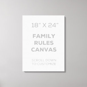 18 x 24-inch Family Rules Canvas Afdruk