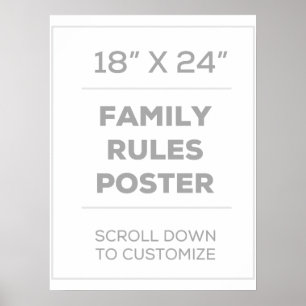 18 x 24-inch Poster gezinsregels