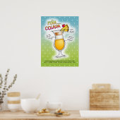 18" X 24" POSTER - PINA COLADA RECETTE COCKTAIL AR (Cuisine)