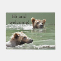 18" x 24" tapis de porte avec les petits animaux