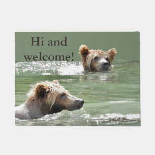 18" x 24" tapis de porte avec les petits animaux