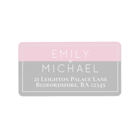 18 x Sucre rose Grey moderne Retours Étiquettes d' (Devant)