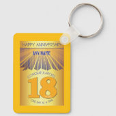 18 Year Sober Anniversary | Golden Ray 12 Step Sleutelhanger (Achterkant)