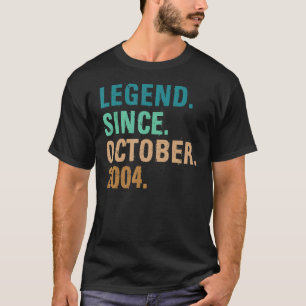 18 Years Old Legend Since October 2004 18th Birth T-shirt