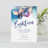 18e Abstracte Waterverf uitnodiging (Staand voorkant)