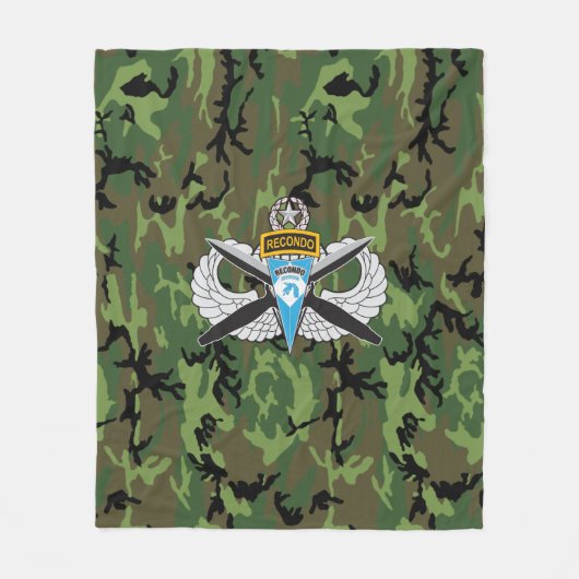 18e Airborne Corps Recondo Camo Fleece Blanket (Voorkant)