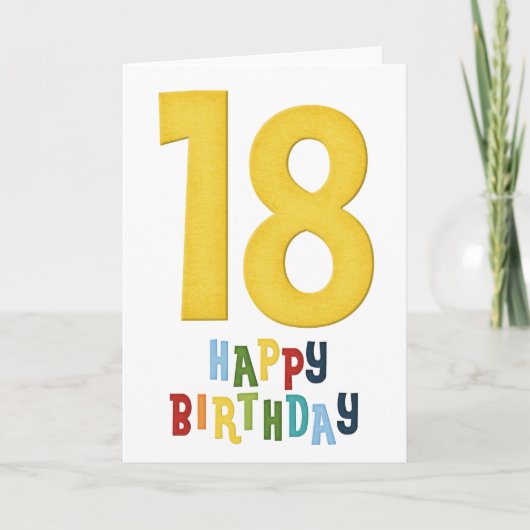 18e année D2 Bonne carte de voeux d'anniversaire (Devant)